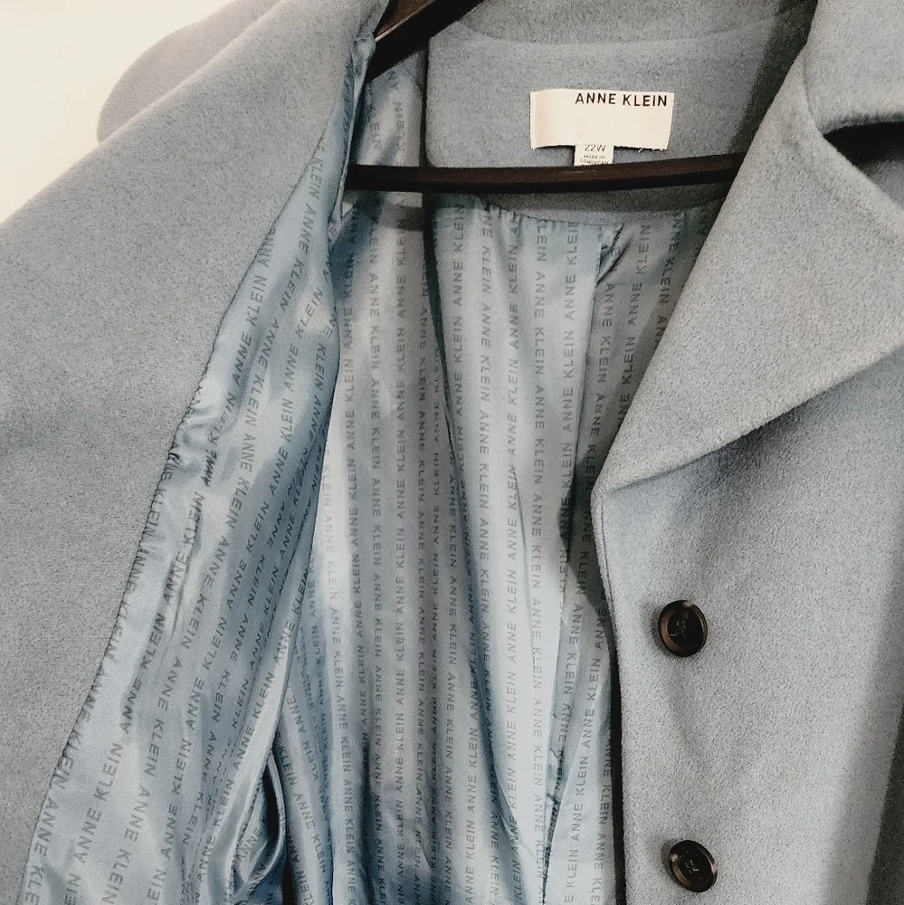 [22] NWT Anne Klein Cashmere Blend Lined Coat - Picture 9 of 11